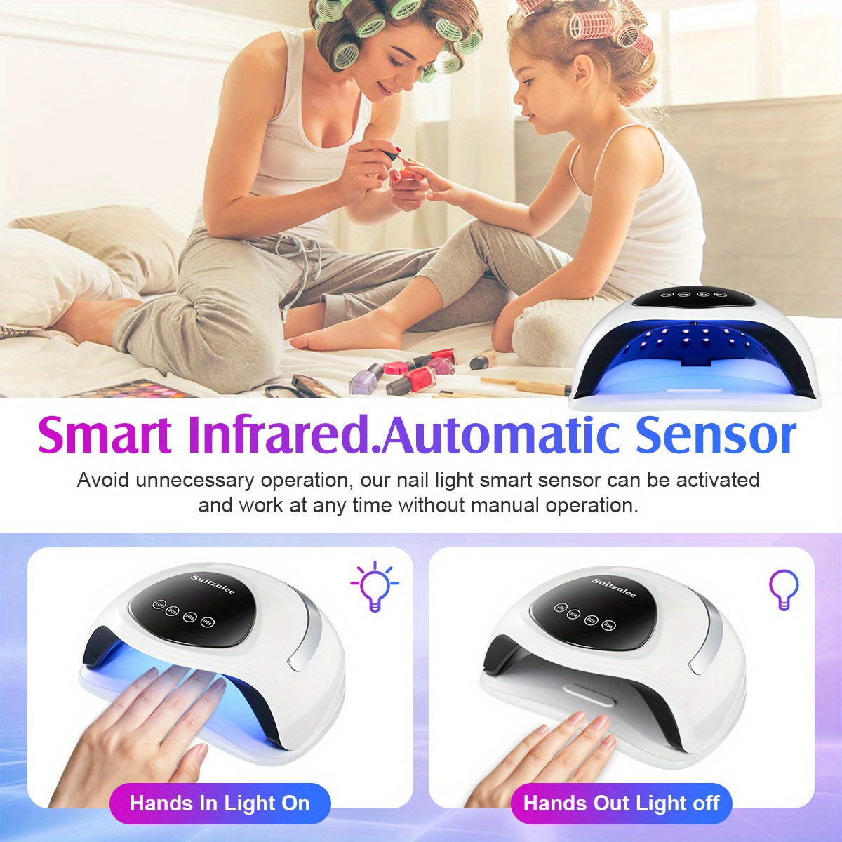 Professional Nail Lamp 180W Fast Dry with LCD Display, Adjustable Timer, Portable /Blue Light for Gel Polish, Manicure & Pedicure,