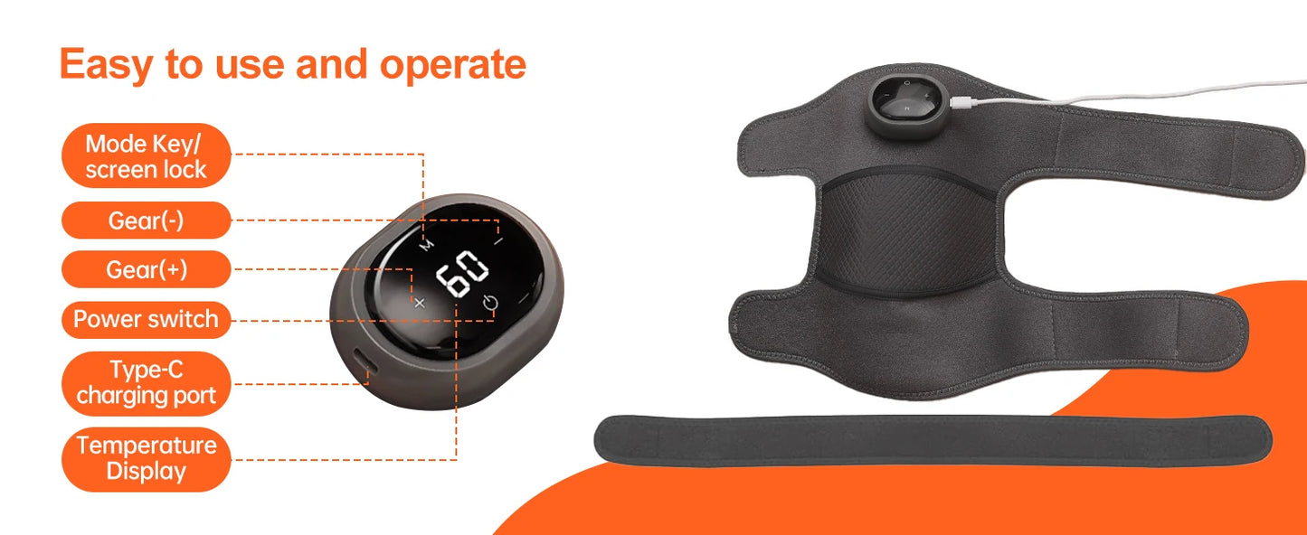 2PCS Cordless Knee Massager with Heat and Vibration for Knee Shoulder Elbow and Arthritis