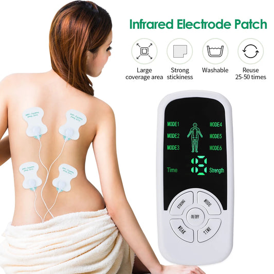 Electric Muscle Therapy Stimulator 6 Modes Tens Unit Machine Meridian Physiotherapy Pulse Abdominal