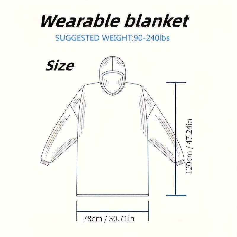 Oversized Wearable Soft Warm Blanket Hoodie for Women, Kids & Men with Pockets