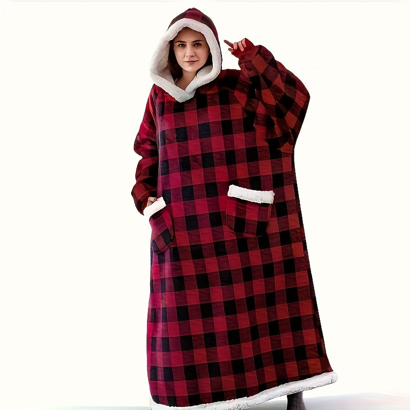 Oversized Wearable Soft Warm Blanket Hoodie for Women, Kids & Men with Pockets