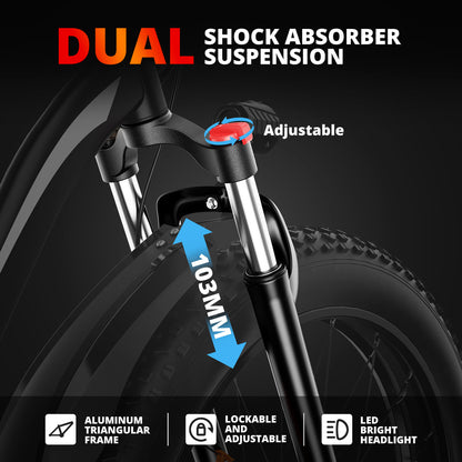 Mountain E-Bike 1500W Peak with Fat Tires