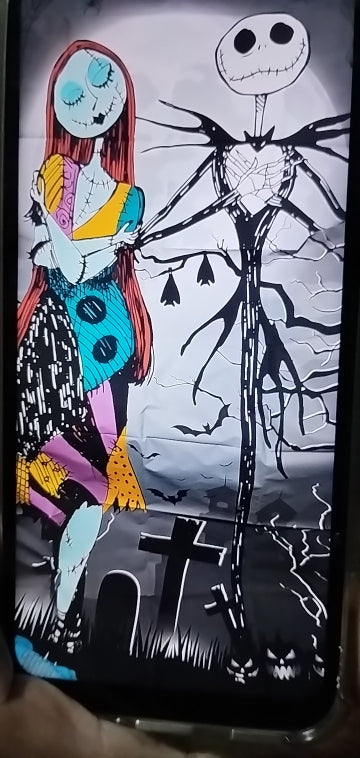 Halloween door banner Cover with Scary Decorations Large Hanging Outdoor Porch