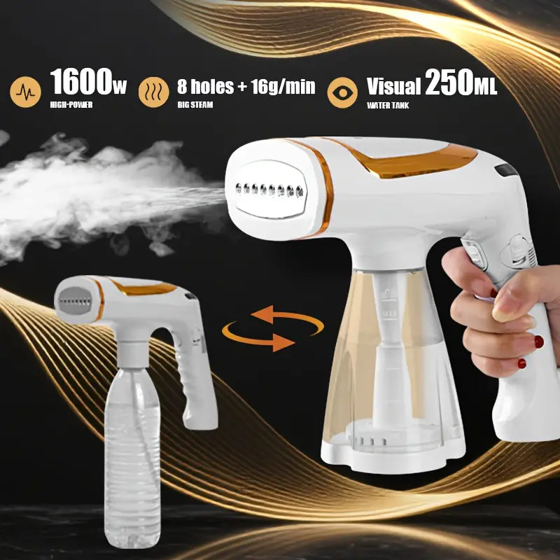 Portable Foldable 1600W Handheld Garment Steamer, New Style Iron with Replaceable Water Tank, Essential Garment Steamer for Travel