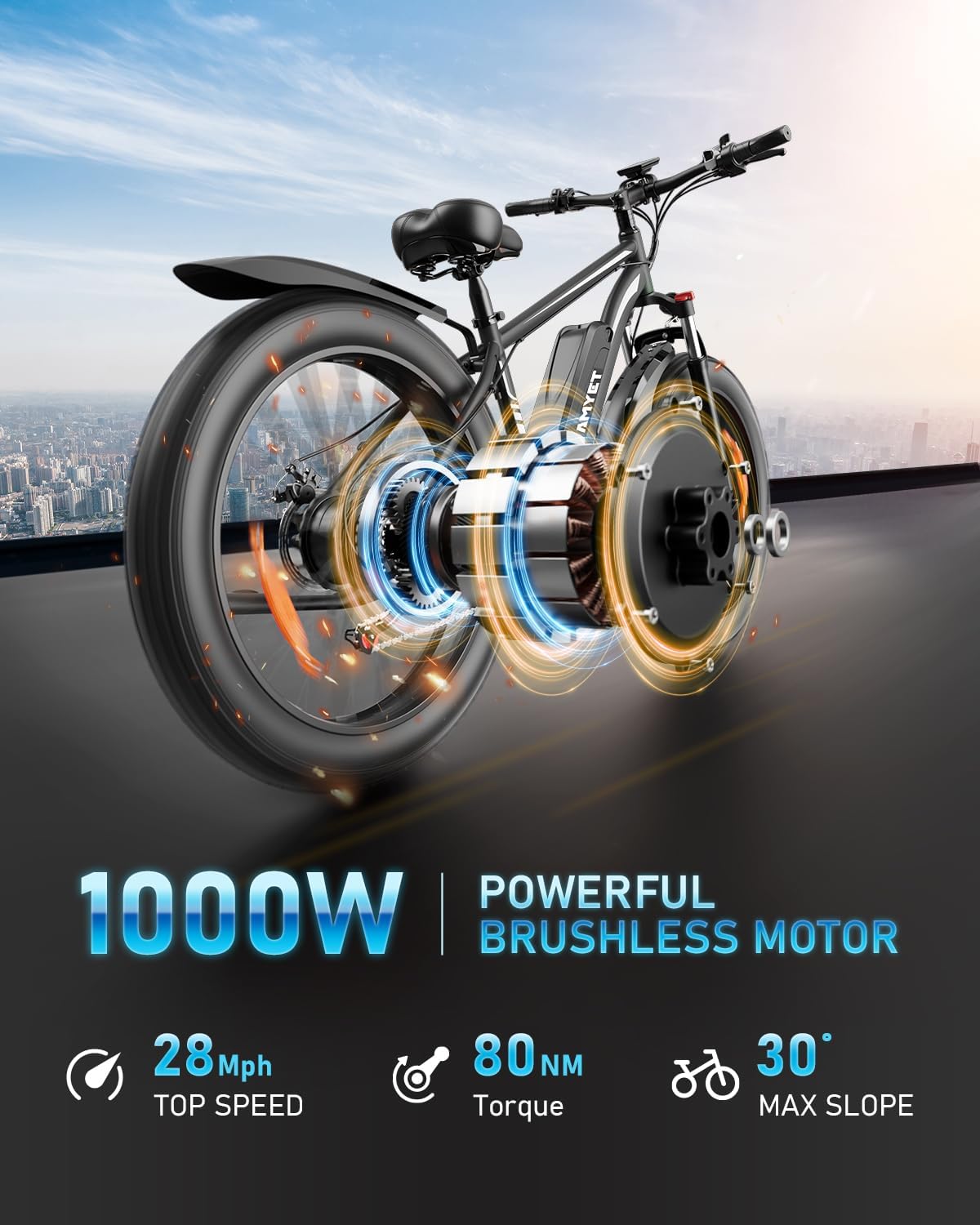 Mountain E-Bike 1500W Peak with Fat Tires