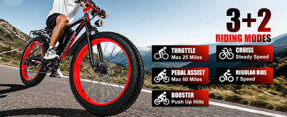 Electric Mountain Bike 1000W- 1500W Peak with Fat tires