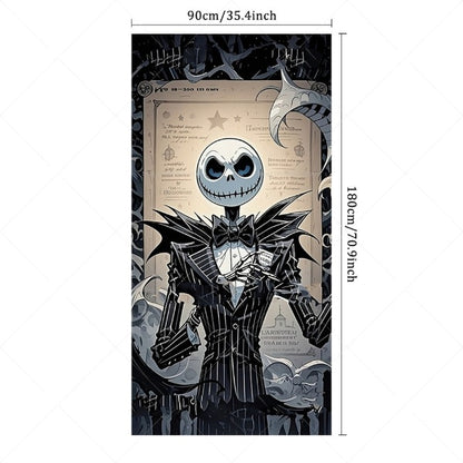 Halloween door banner Cover with Scary Decorations Large Hanging Outdoor Porch