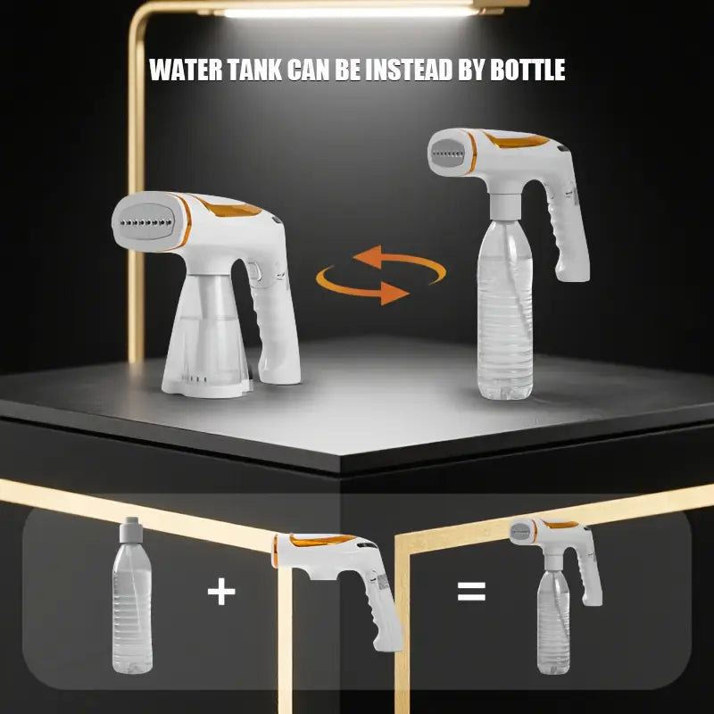 Portable Foldable 1600W Handheld Garment Steamer, New Style Iron with Replaceable Water Tank, Essential Garment Steamer for Travel