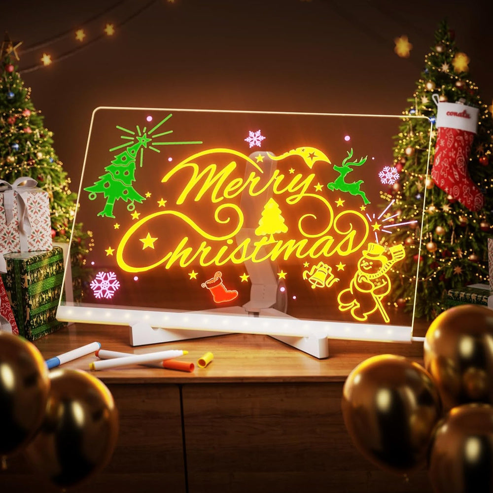 12'' Light Up 7 Color Pens LCD Writing Tablet Drawing Pad Erasable Doodle Board