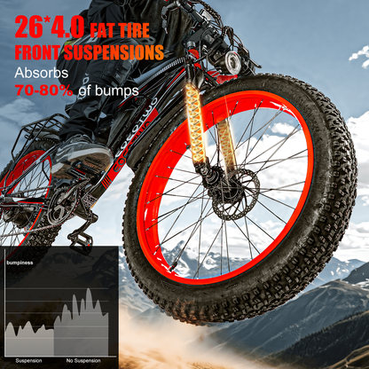 Electric Mountain Bike 1000W- 1500W Peak with Fat tires