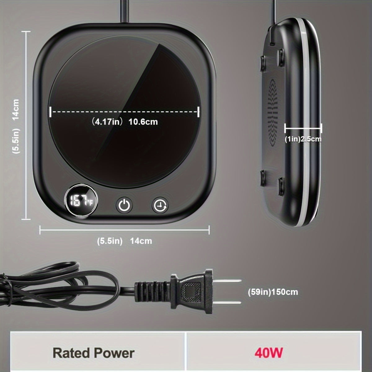 Smart Electric Coffee Mug Thermos with Digital Temp Display