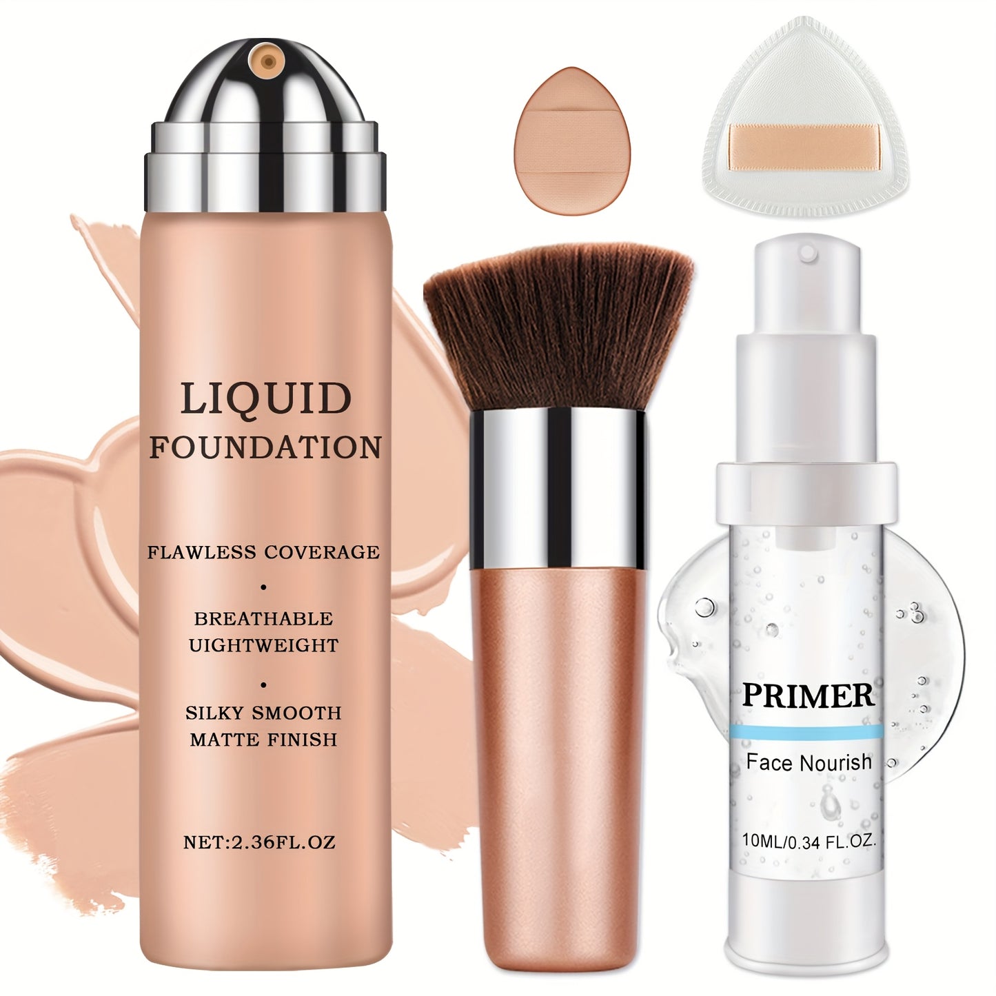 Airbrush Foundation Smooth Makeup Spray Full Coverage/Primer for Mature Skin Set