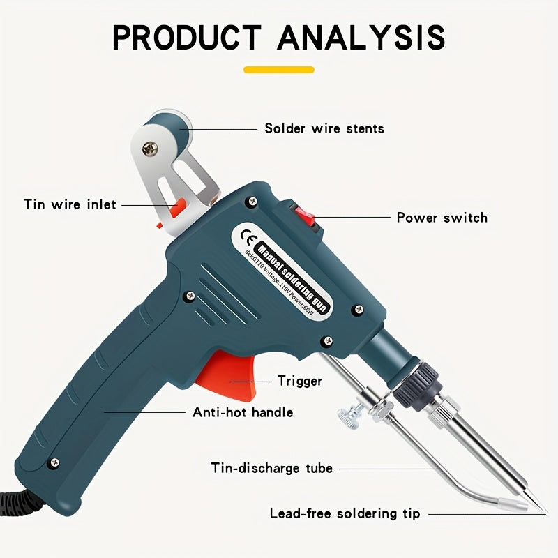 60W Power Hand-held Soldering Gun with 1pc Solder
