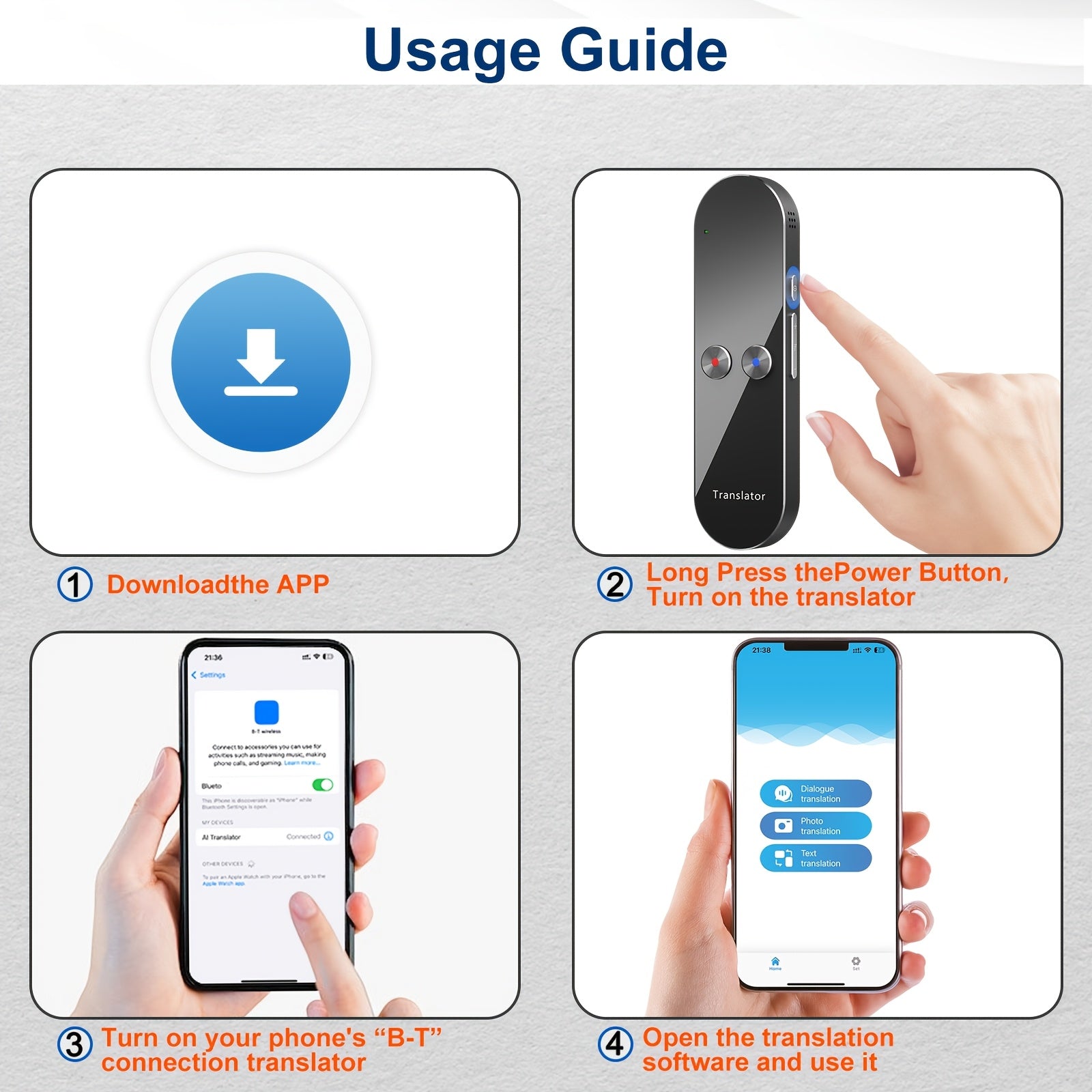 AI Translator over 120+ Language Portable Smart Device Instant Voice Real-time