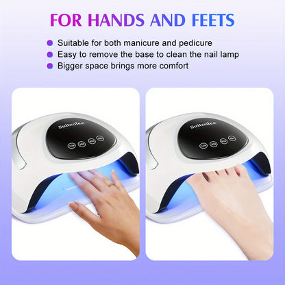 Professional Nail Lamp 180W Fast Dry with LCD Display, Adjustable Timer, Portable /Blue Light for Gel Polish, Manicure & Pedicure,