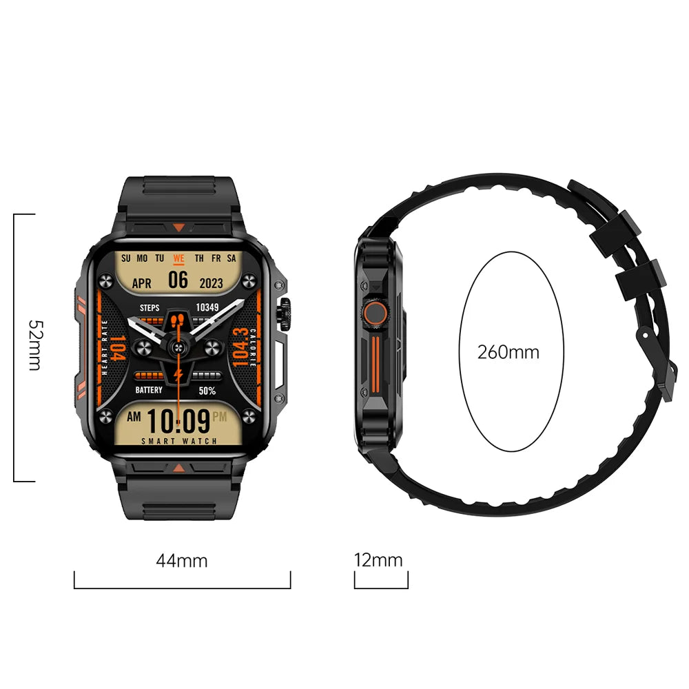 Sports Smartwatch Answer Call Big Battery Fitness Tracker Waterproof for IOS, Android