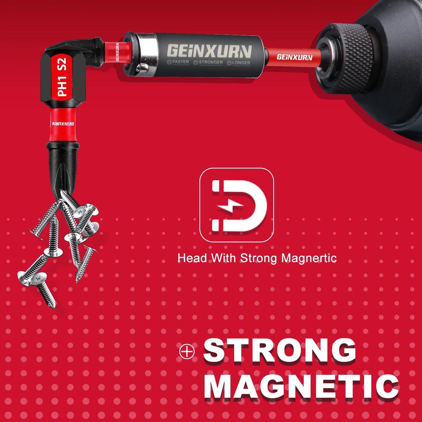 Geinxurn Magnetic Screwdriver Bits 25mm 50mm Impact PH1-#8 Torx SQ PH SL Bit Holder