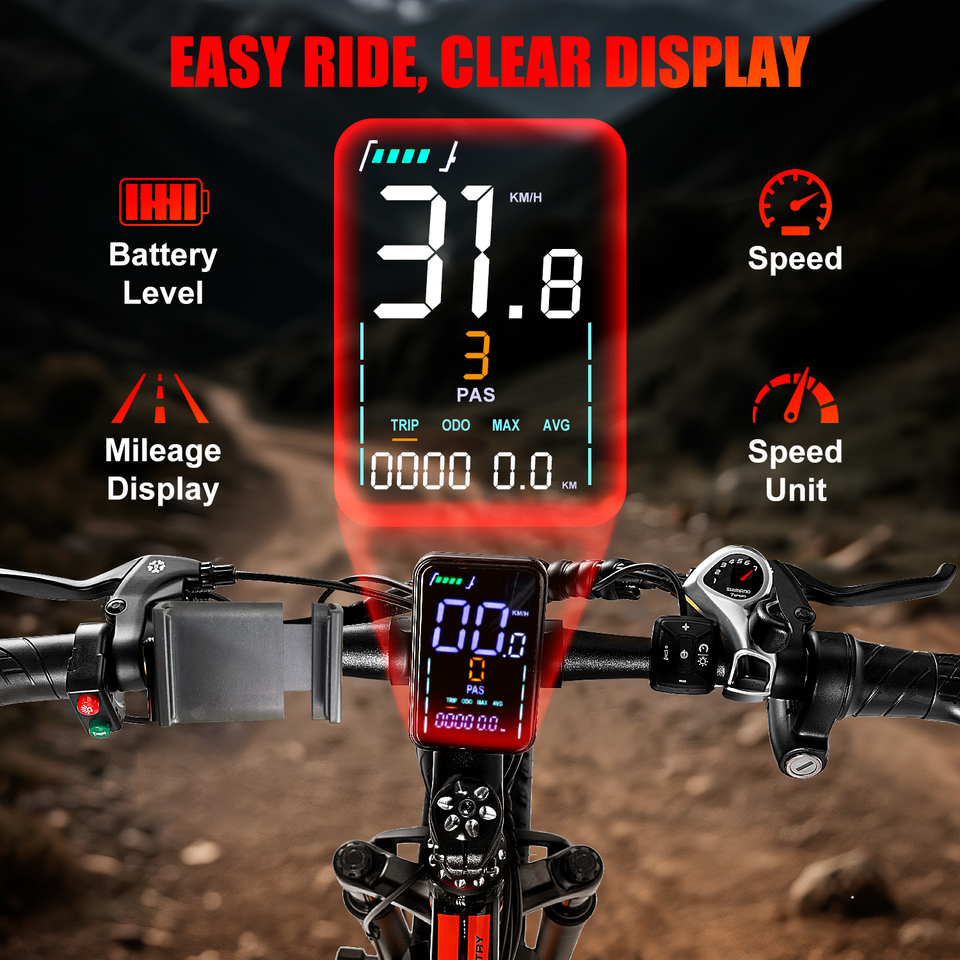 Electric Mountain Bike 1000W- 1500W Peak with Fat tires