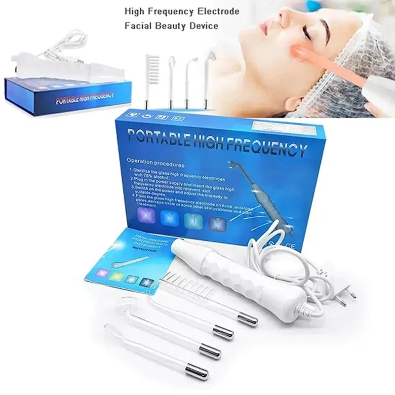 High Frequency Facial Machine Wand Handheld Electric Face Skin Beauty Tools Acne Treatment Device