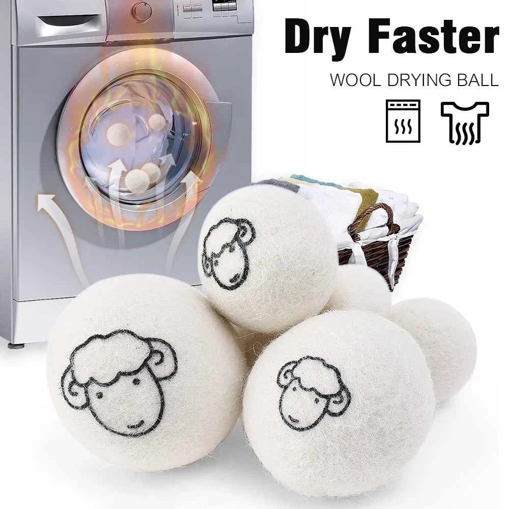 Wool Dryer Balls Natural Laundry Fabric Softener Quality Reusable Tumble 6pcs 5cm