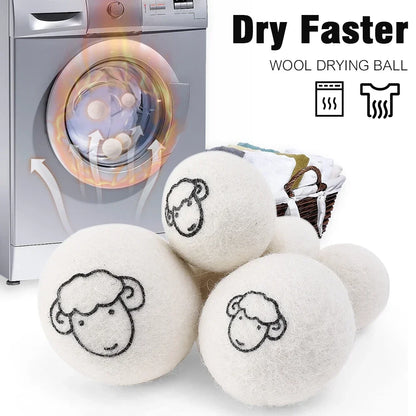 Wool Dryer Balls Natural Laundry Fabric Softener Quality Reusable Tumble 6pcs 5cm