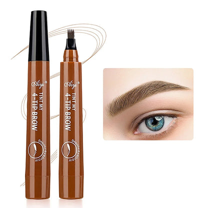 Four-pronged eyebrow pencil, four-end, long-lasting, non-smudged, water-resistant