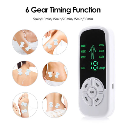Electric Muscle Therapy Stimulator 6 Modes Tens Unit Machine Meridian Physiotherapy Pulse Abdominal