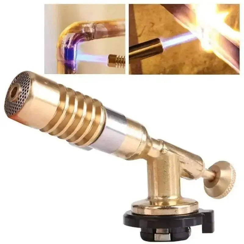 Butane Gas Welding Torch Burner High Temperature Flame Gun for Outdoor Camping BBQ Lighter
