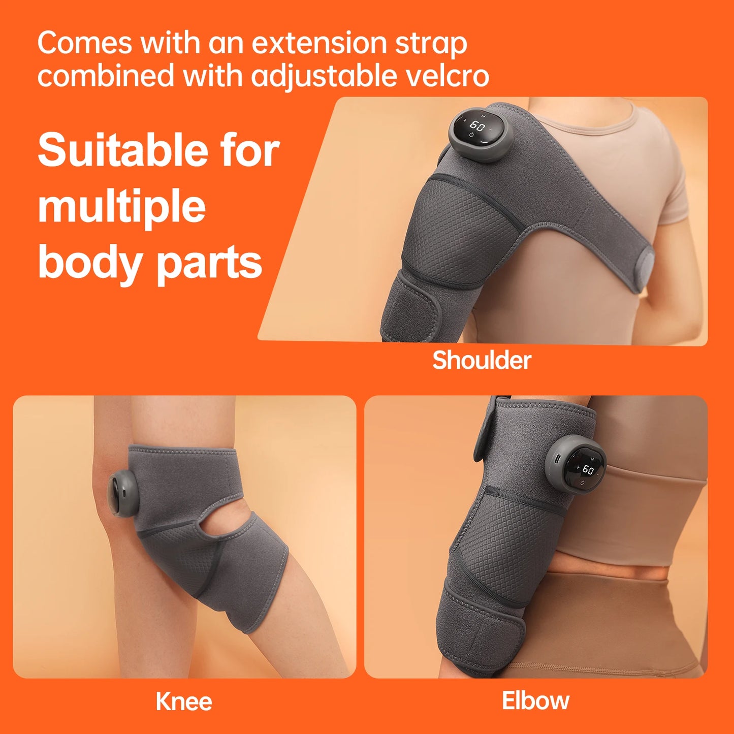 2PCS Cordless Knee Massager with Heat and Vibration for Knee Shoulder Elbow and Arthritis