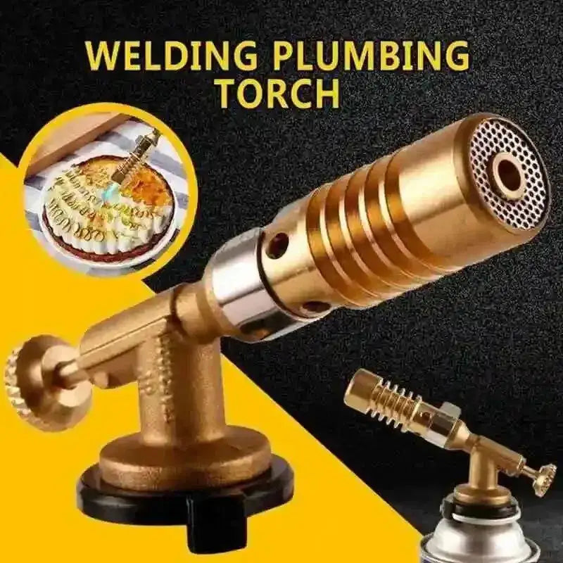Butane Gas Welding Torch Burner High Temperature Flame Gun for Outdoor Camping BBQ Lighter