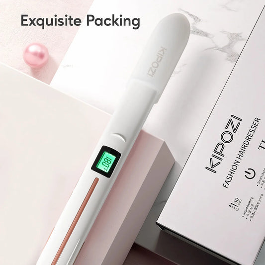 Professional Titanium Flat Iron Hair Straightener Digital LCD Display Dual Voltage Titanium Plates Salon & Home Use 2025