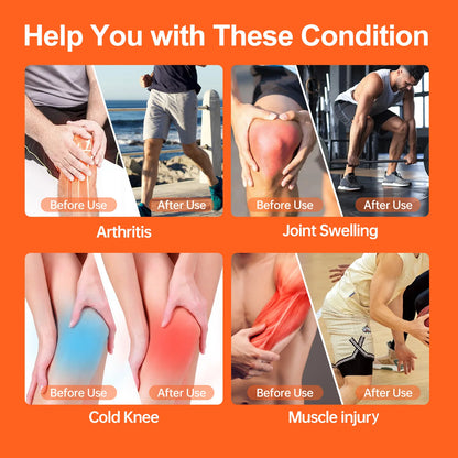 2PCS Cordless Knee Massager with Heat and Vibration for Knee Shoulder Elbow and Arthritis