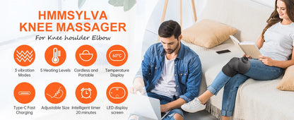 2PCS Cordless Knee Massager with Heat and Vibration for Knee Shoulder Elbow and Arthritis