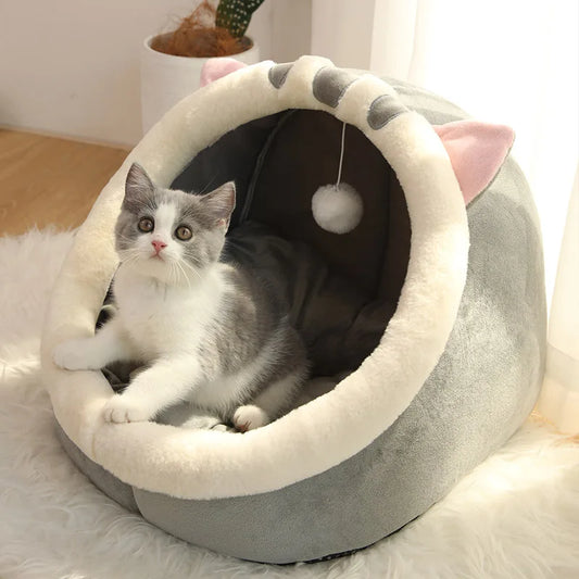 Cat Sleeping Pillow Bed Soft Round Cave Mattress Kitten Comfortable House