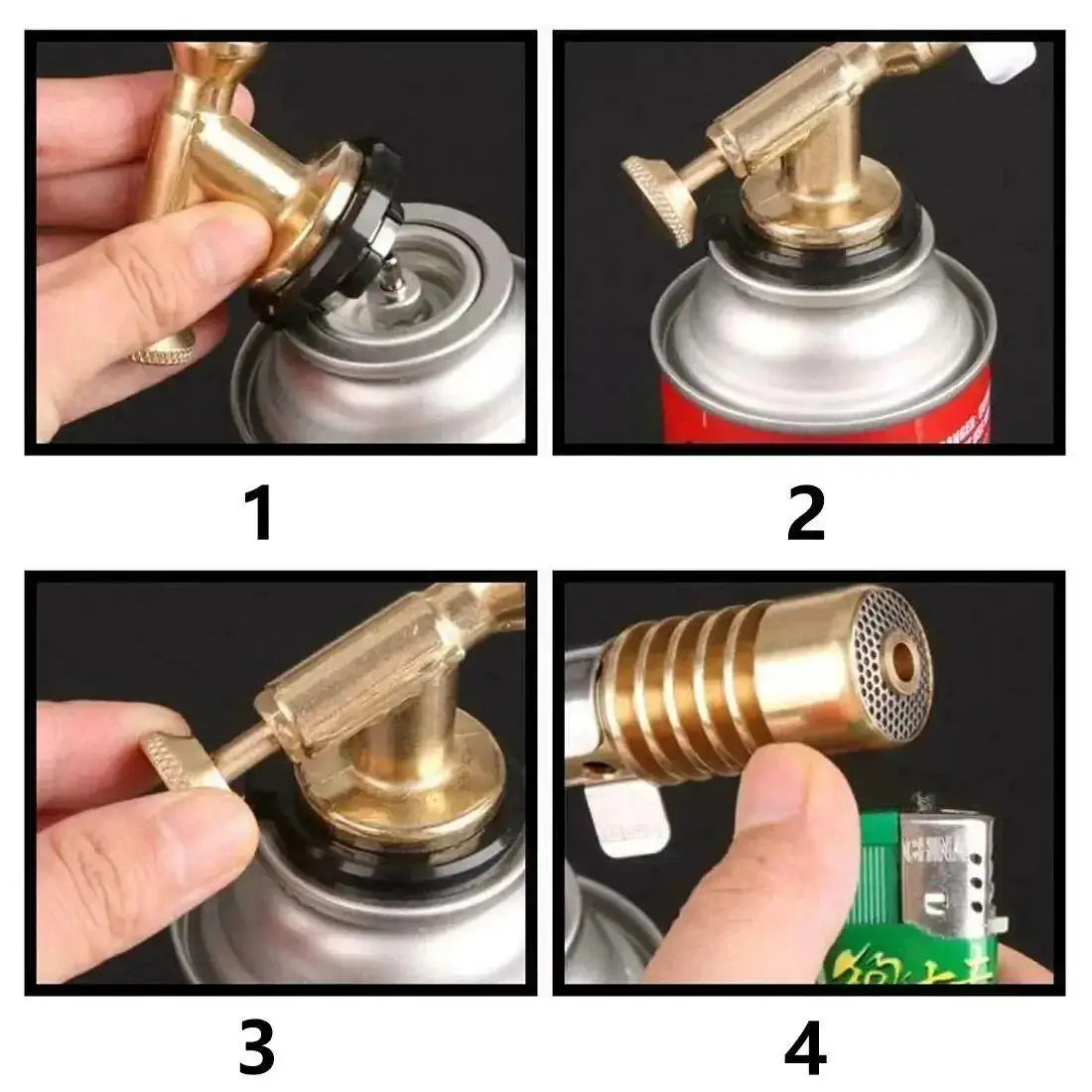 Butane Gas Welding Torch Burner High Temperature Flame Gun for Outdoor Camping BBQ Lighter