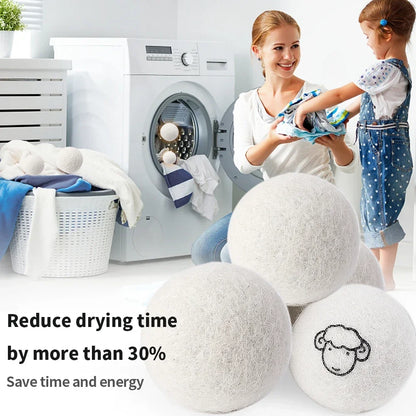 Wool Dryer Balls Natural Laundry Fabric Softener Quality Reusable Tumble 6pcs 5cm