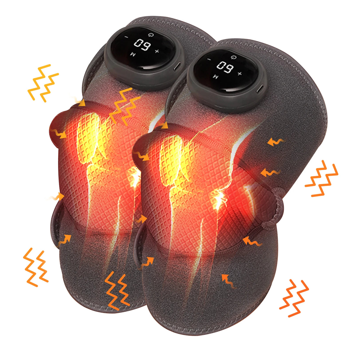 2PCS Cordless Knee Massager with Heat and Vibration for Knee Shoulder Elbow and Arthritis