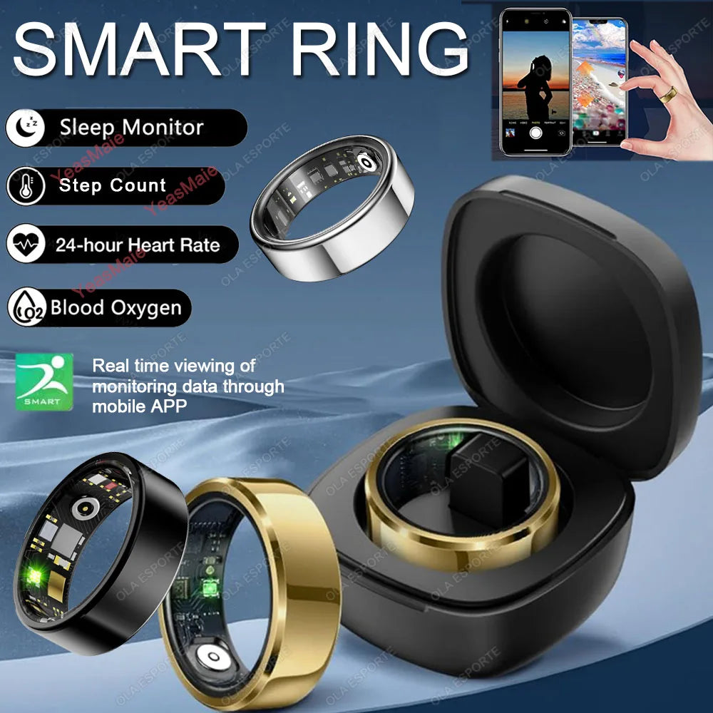 Smart Ring for Men and Women, Heart Rate and Blood Oxygen Monitor Smart ring IP68 5ATM Waterproof, Multi-sport Mode Finger Ring, new 2025