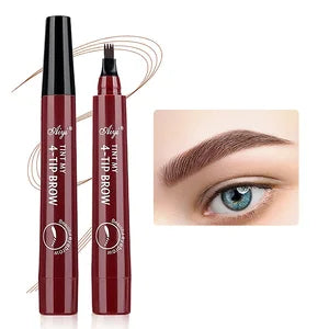 Four-pronged eyebrow pencil, four-end, long-lasting, non-smudged, water-resistant