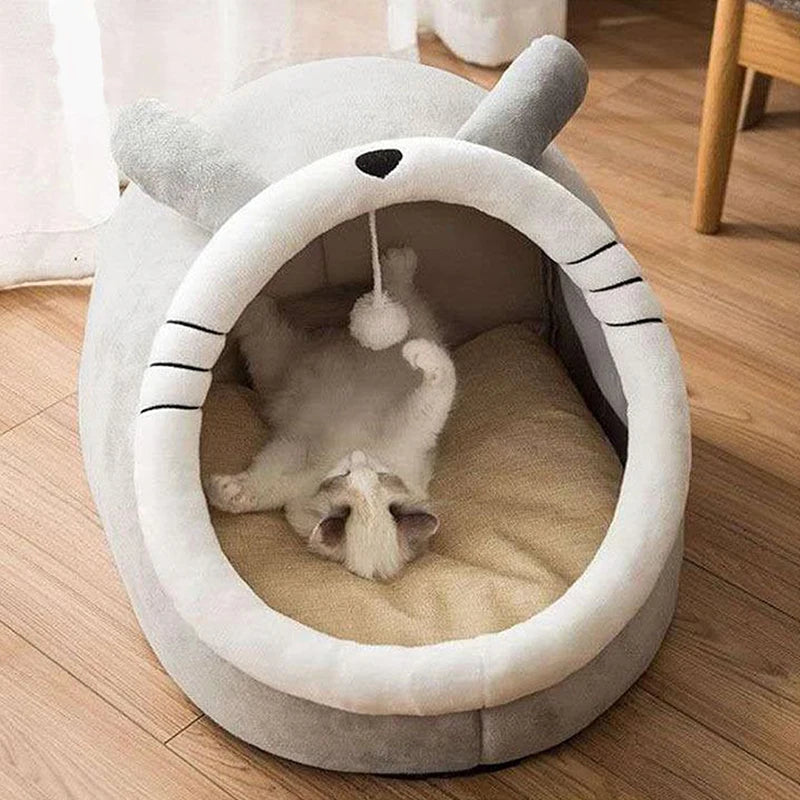 Cat Sleeping Pillow Bed Soft Round Cave Mattress Kitten Comfortable House