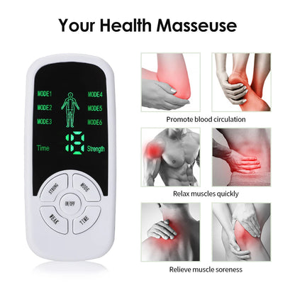 Electric Muscle Therapy Stimulator 6 Modes Tens Unit Machine Meridian Physiotherapy Pulse Abdominal