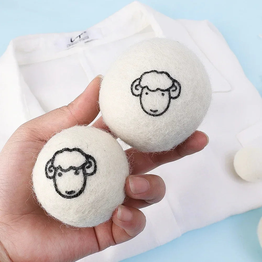 Wool Dryer Balls Natural Laundry Fabric Softener Quality Reusable Tumble 6pcs 5cm