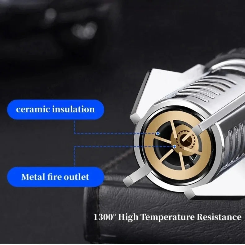 Windproof Turbine Torch Jet Butane Gas Lighter Camp fire