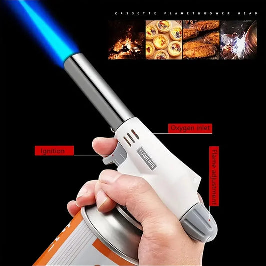 Butane Torch Flame Gun Blowtorch for Professional Kitchen Cooking Soldering Butane Autoignition gas-Burner Lighter Heating
