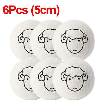 Wool Dryer Balls Natural Laundry Fabric Softener Quality Reusable Tumble 6pcs 5cm