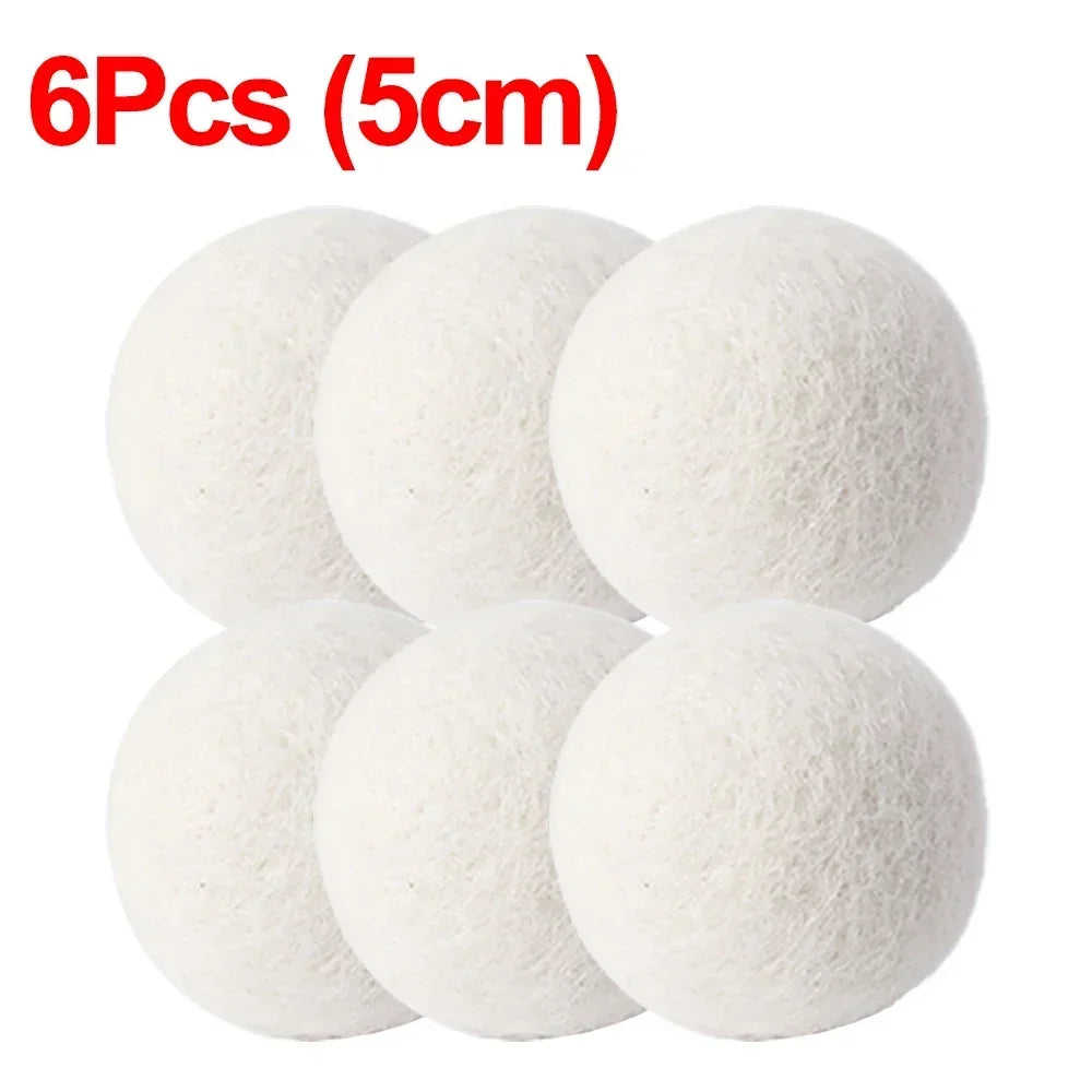 Wool Dryer Balls Natural Laundry Fabric Softener Quality Reusable Tumble 6pcs 5cm