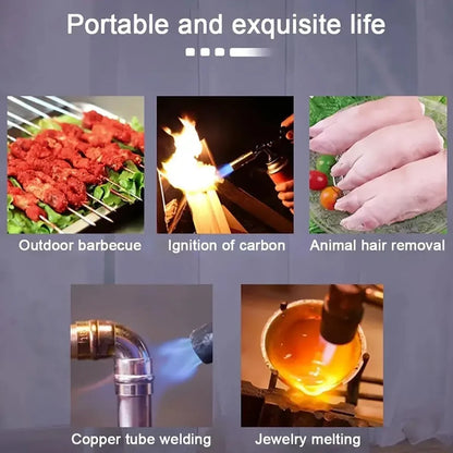 Butane Torch Flame Gun Blowtorch for Professional Kitchen Cooking Soldering Butane Autoignition gas-Burner Lighter Heating