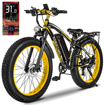 Electric Mountain Bike 1000W- 1500W Peak with Fat tires