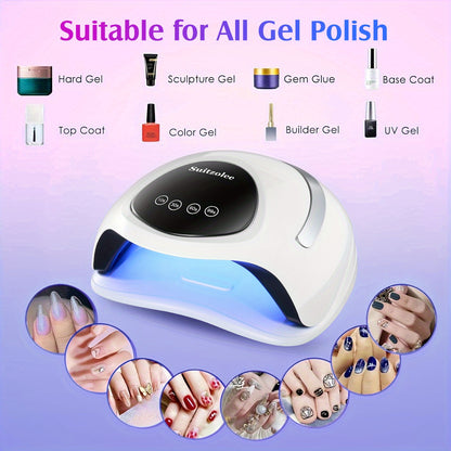 Professional Nail Lamp 180W Fast Dry with LCD Display, Adjustable Timer, Portable /Blue Light for Gel Polish, Manicure & Pedicure,