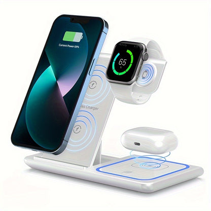 Wireless Charging Station 3 In 1 Standard 15W Fast Mag-Safe Charger Stand for IPhone Pro Max/Pro/Mini/Plus, IWatch Ultra, AirPods